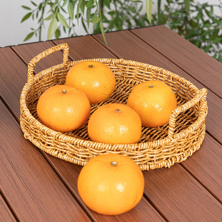 Ladies Round Serving Rack Made of Braided Material Kalsten