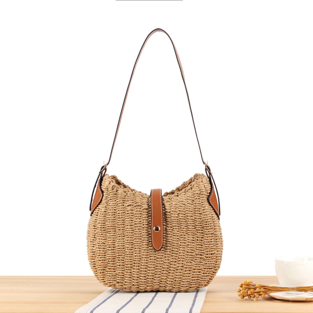 Braided shoulder bag with elegant leather accents Kalsten