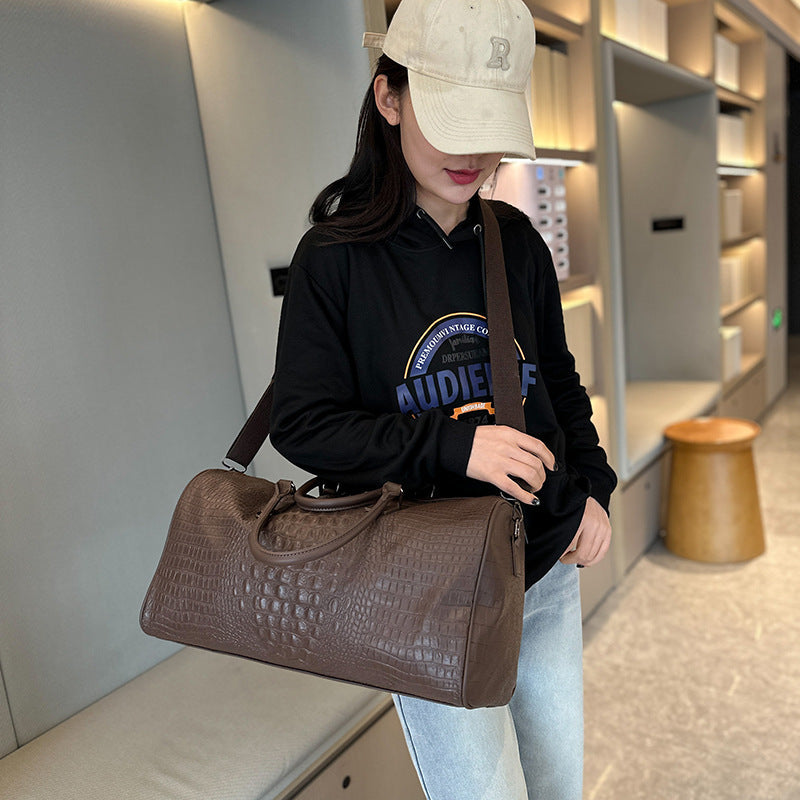 Elegant Travel Bag Made of Durable Artificial Leather with Crocodile Pattern Kalsten