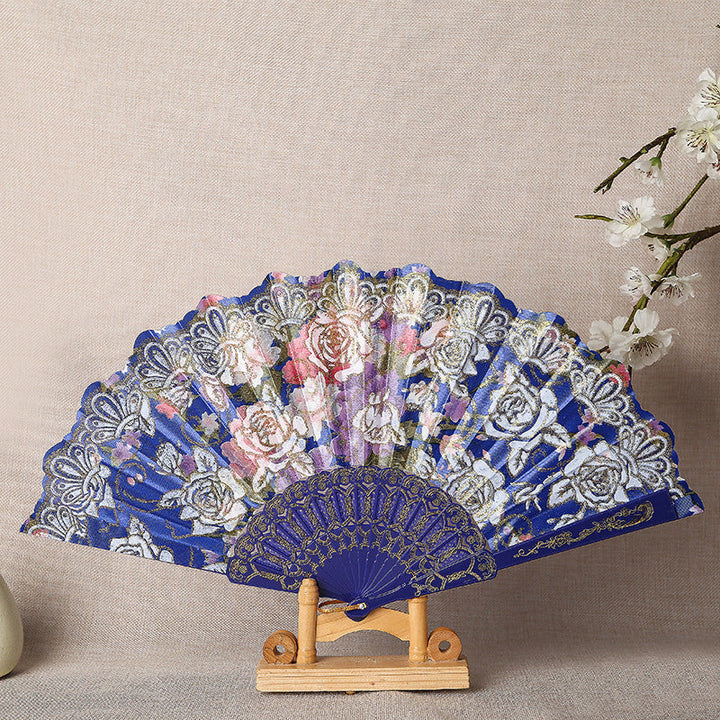 Ladies Elegant Hand Fan with Intricate Floral Patterns Kalsten