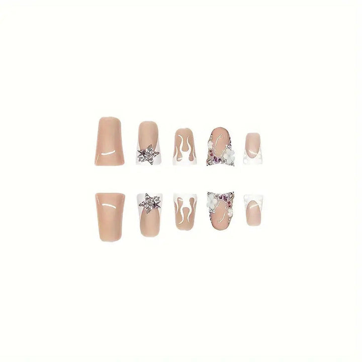 Artistic 3D Floral Press-On Nail Design Kalsten
