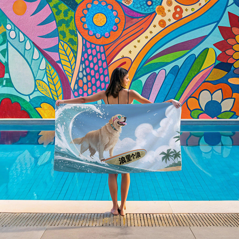 Women's beach towel with vibrant palm motif Kalsten