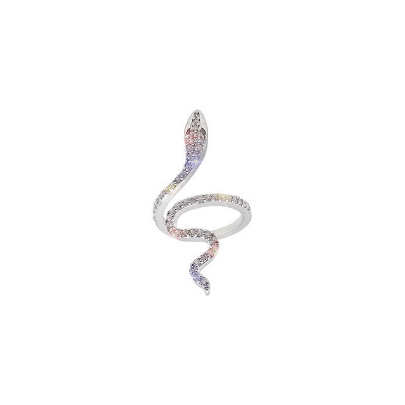 Elegant snake ring with sparkling zirconia stones Kalsten