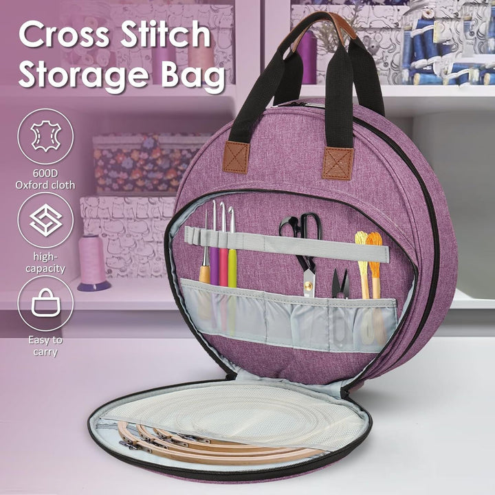 Round Tote Bag with Practical Two-Way Zipper Kalsten