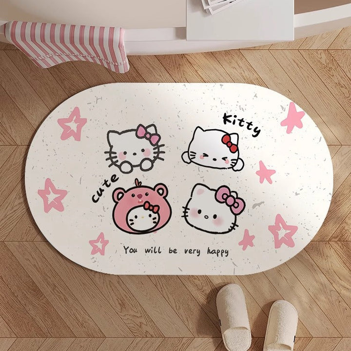 Cute Kitty-Themed Memory Foam Bath Mat Kalsten