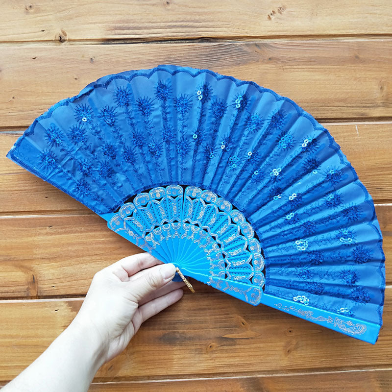 Ladies handcrafted fan with exquisite embroidery Kalsten
