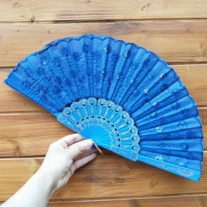 Ladies handcrafted fan with exquisite embroidery Kalsten