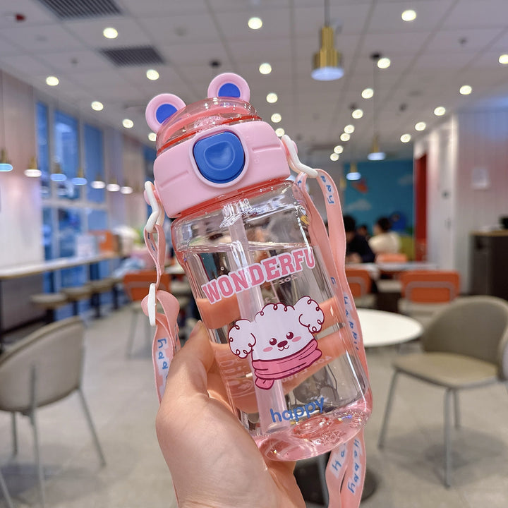 Ladies Playful waterproof drinking bottle with carrying strap Kalsten