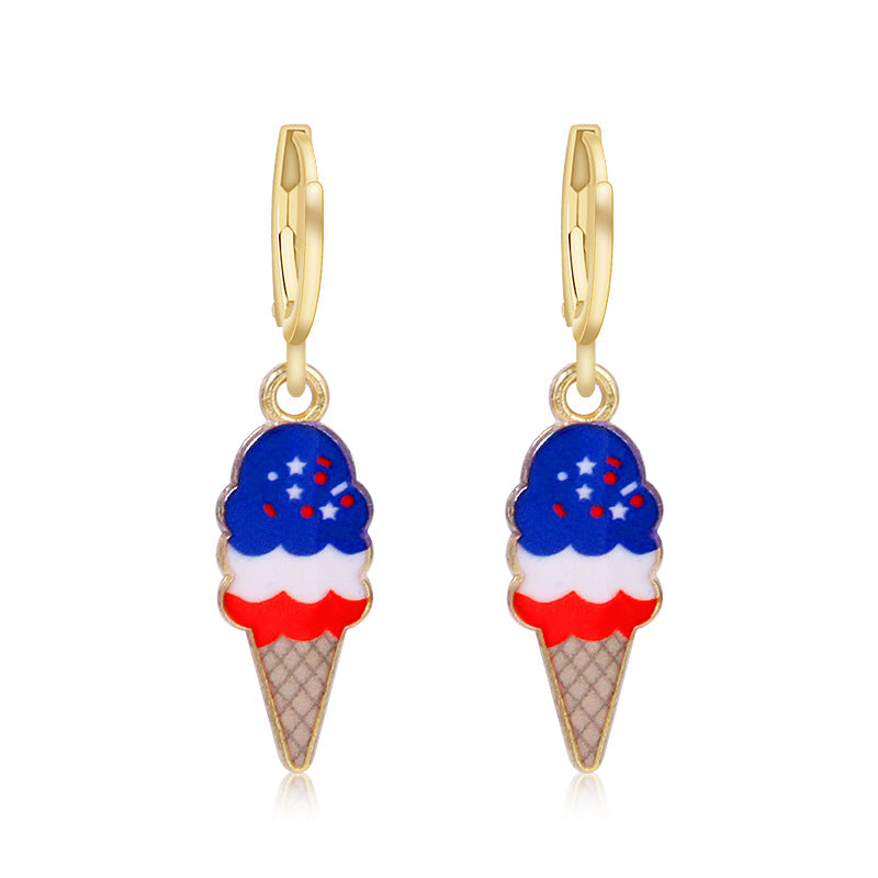 Women's long multi-layer star drop earrings with crystal embellishments and rhodium-plated alloy Kalsten