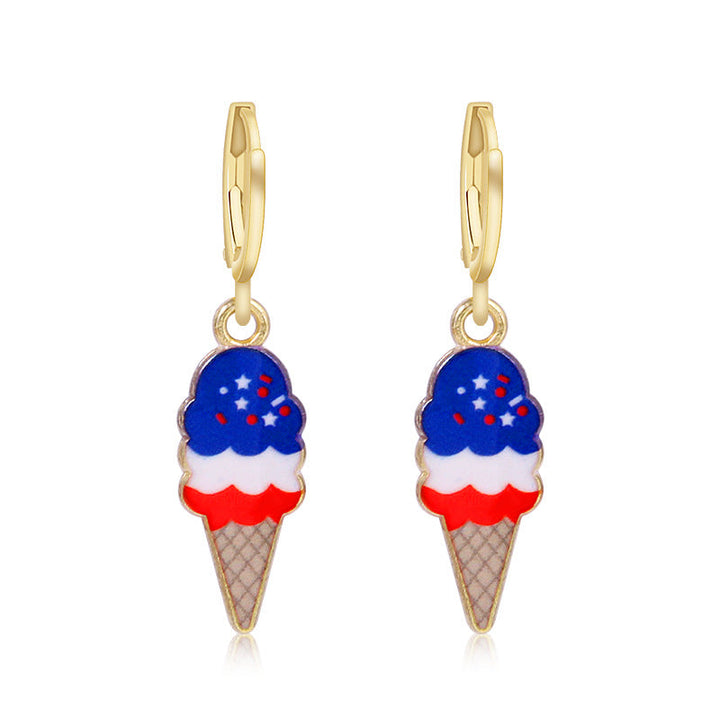 Women's long multi-layer star drop earrings with crystal embellishments and rhodium-plated alloy Kalsten