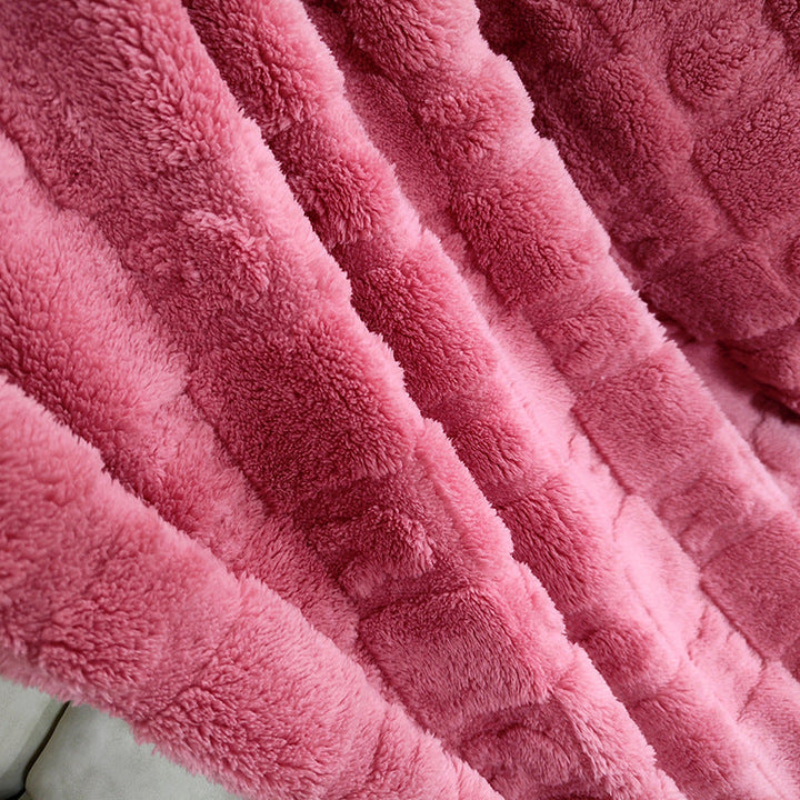 Ladies Cozy Microfiber Quick Change Blanket in Modern Checkered Pattern Kalsten