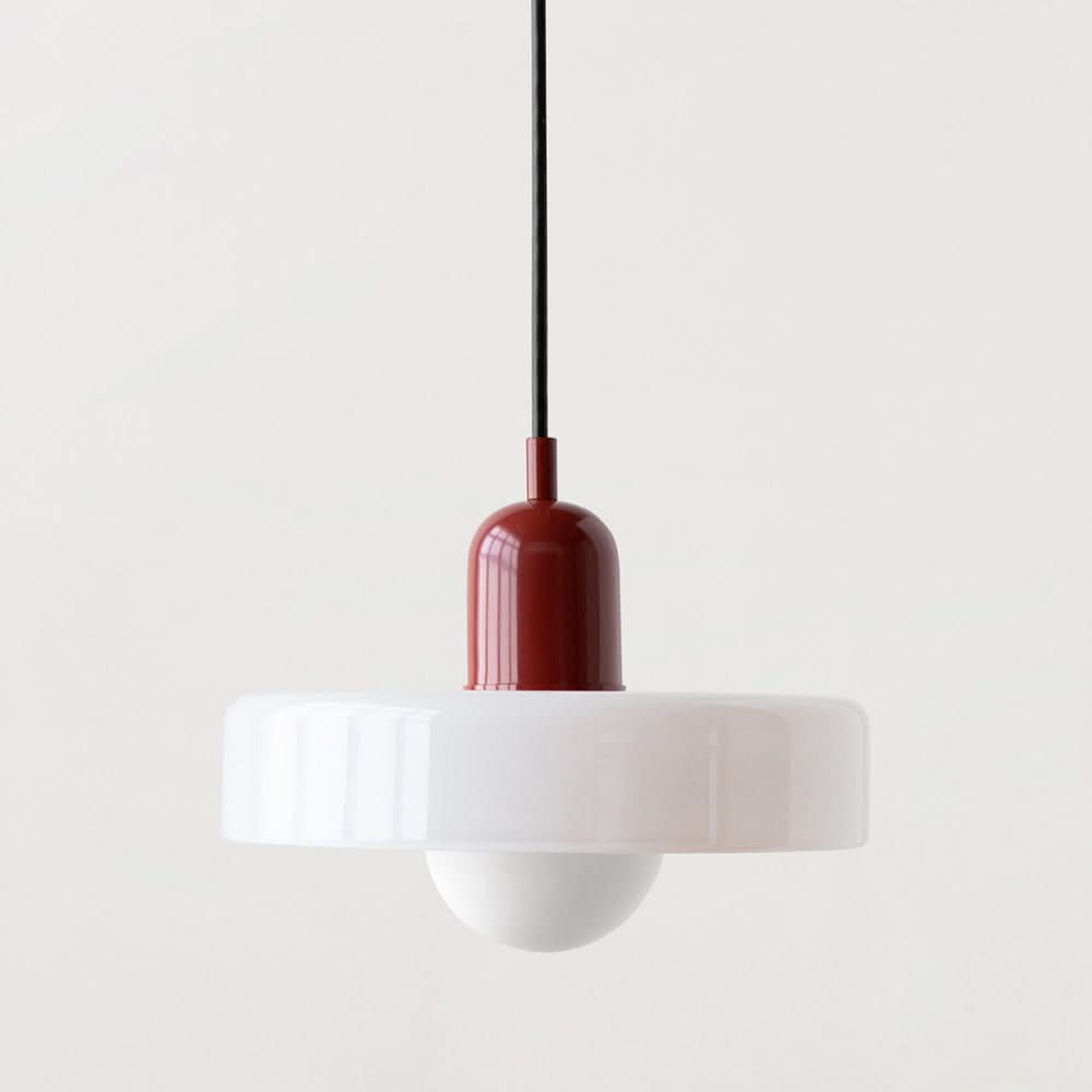 Bauhaus Coloured Glass Pendant Lamp