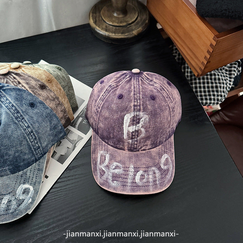 Women's Distressed Denim Adjustable Baseball Cap Kalsten