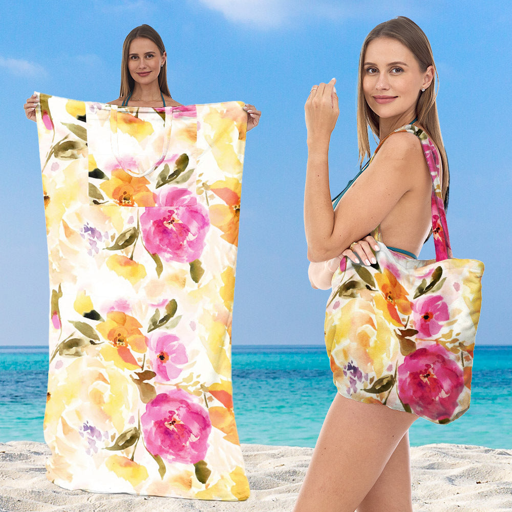 Beach towel with elegant floral patterns Kalsten