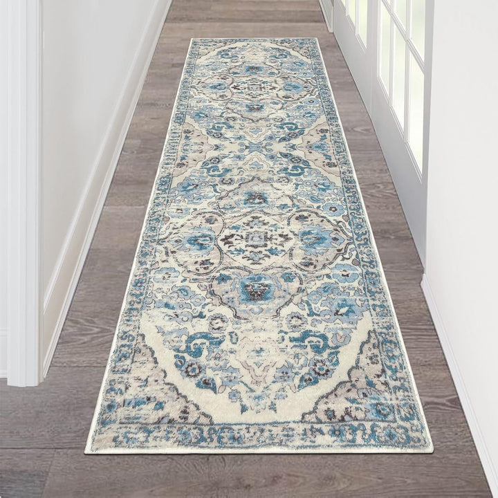 Vintage Floral Design Runner Rug