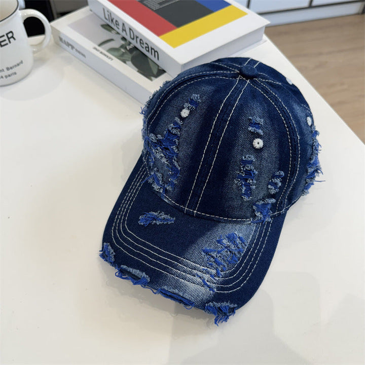 Women's Distressed Denim Baseball Cap Kalsten