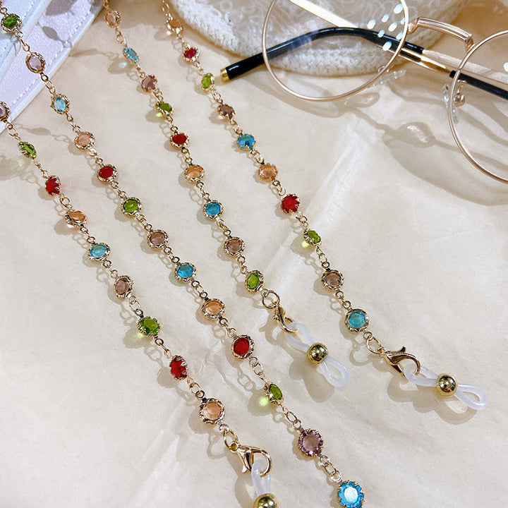 Filigree Glitter Necklace with Colorful Crystals Calstone Kalsten