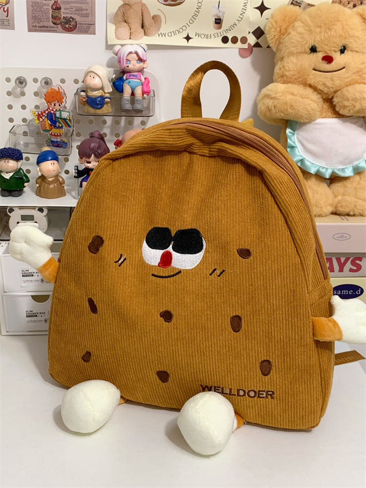 Cute Cookie-Shaped Plush School Backpack Kalsten