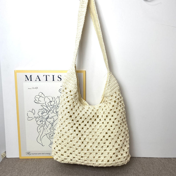 Hand-knotted shoulder bag in modern net design Kalsten