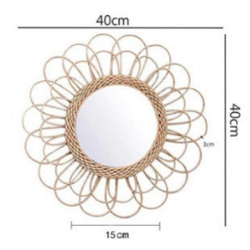 Decorative Wall Mirror Made of Rattan Acalora