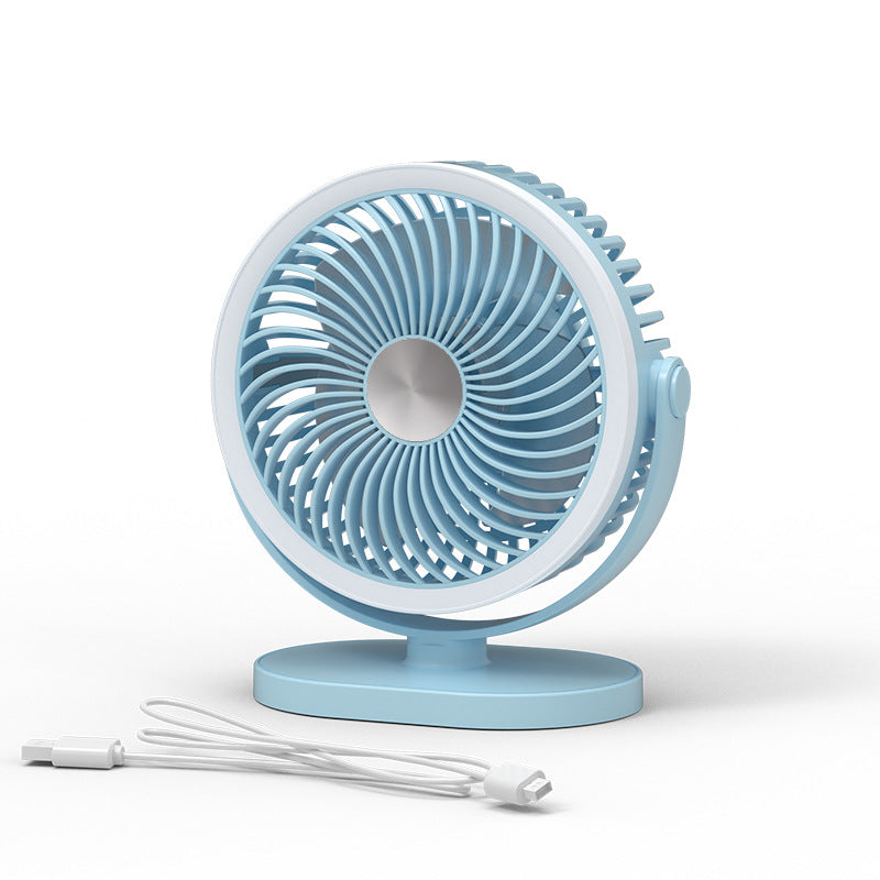 Ladies portable table fan with LED ring lighting Kalsten