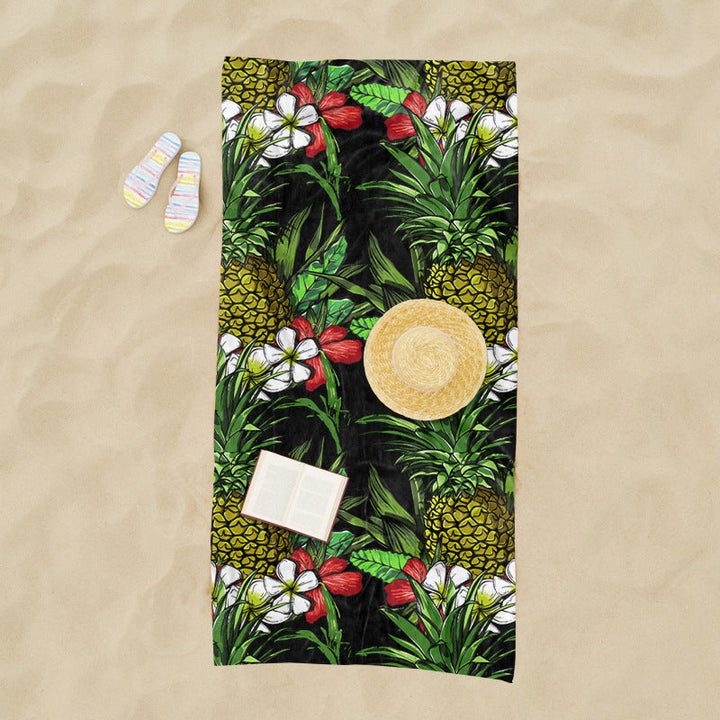 Beach towel with exotic pineapple and palm pattern Kalsten