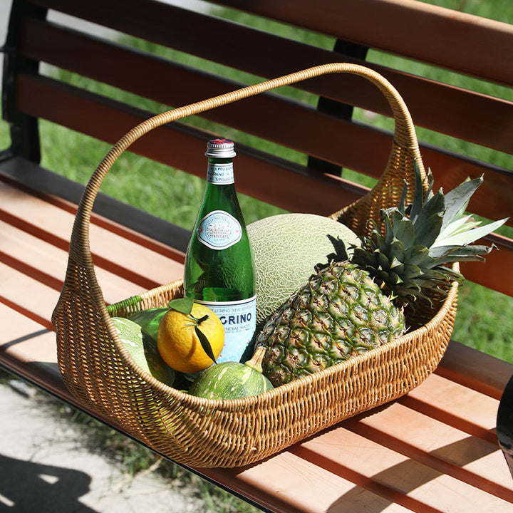 Handcrafted Natural Wicker Carry Basket Kalsten
