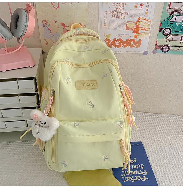 Cute Embroidered Casual School Backpack