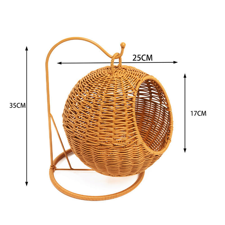 Women's Round Braided Basket with Stand Kalsten