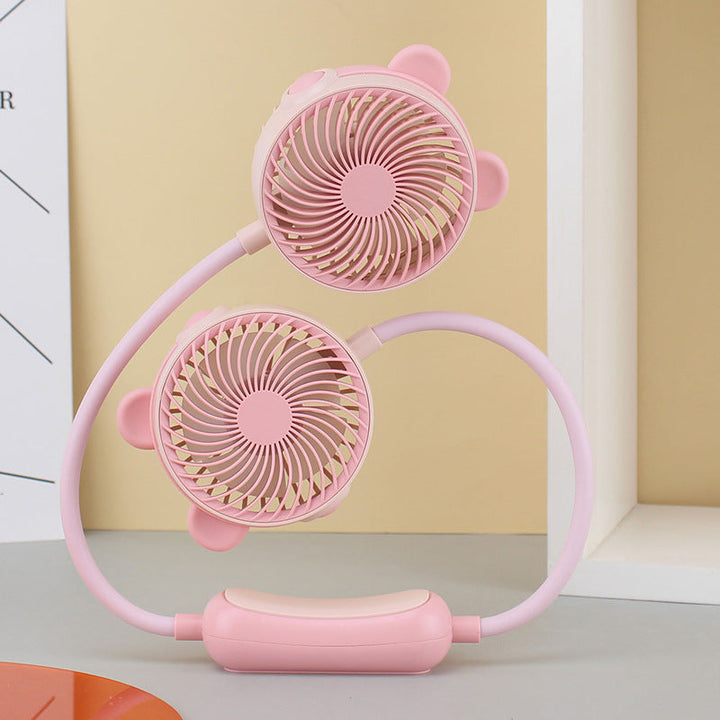 Ladies Portable Neck Fan with Dual Fan Kalsten