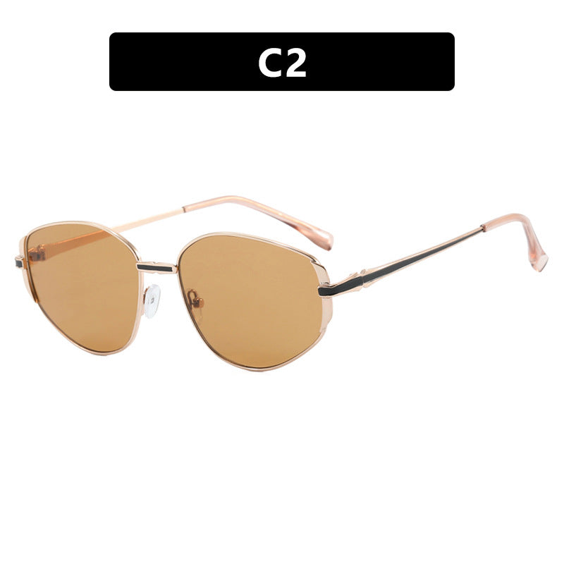 Women modern geometric sunglasses with stylish metal frame Kalsten