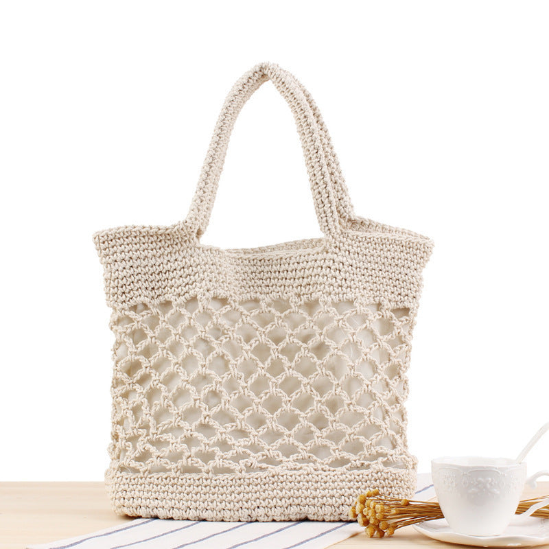 Macrame Beach Bag with Innovative Mesh Design Kalsten