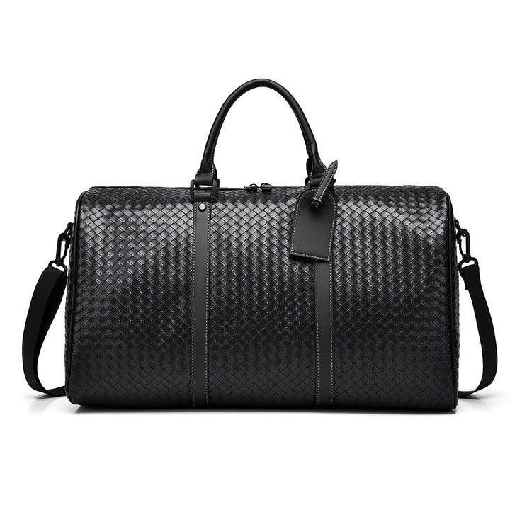 Woven Faux Leather Travel Duffel Bag Kalsten
