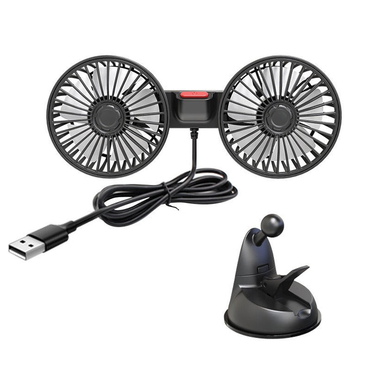 Unisex Dual-Head USB Car Air Vent Fan Kalsten