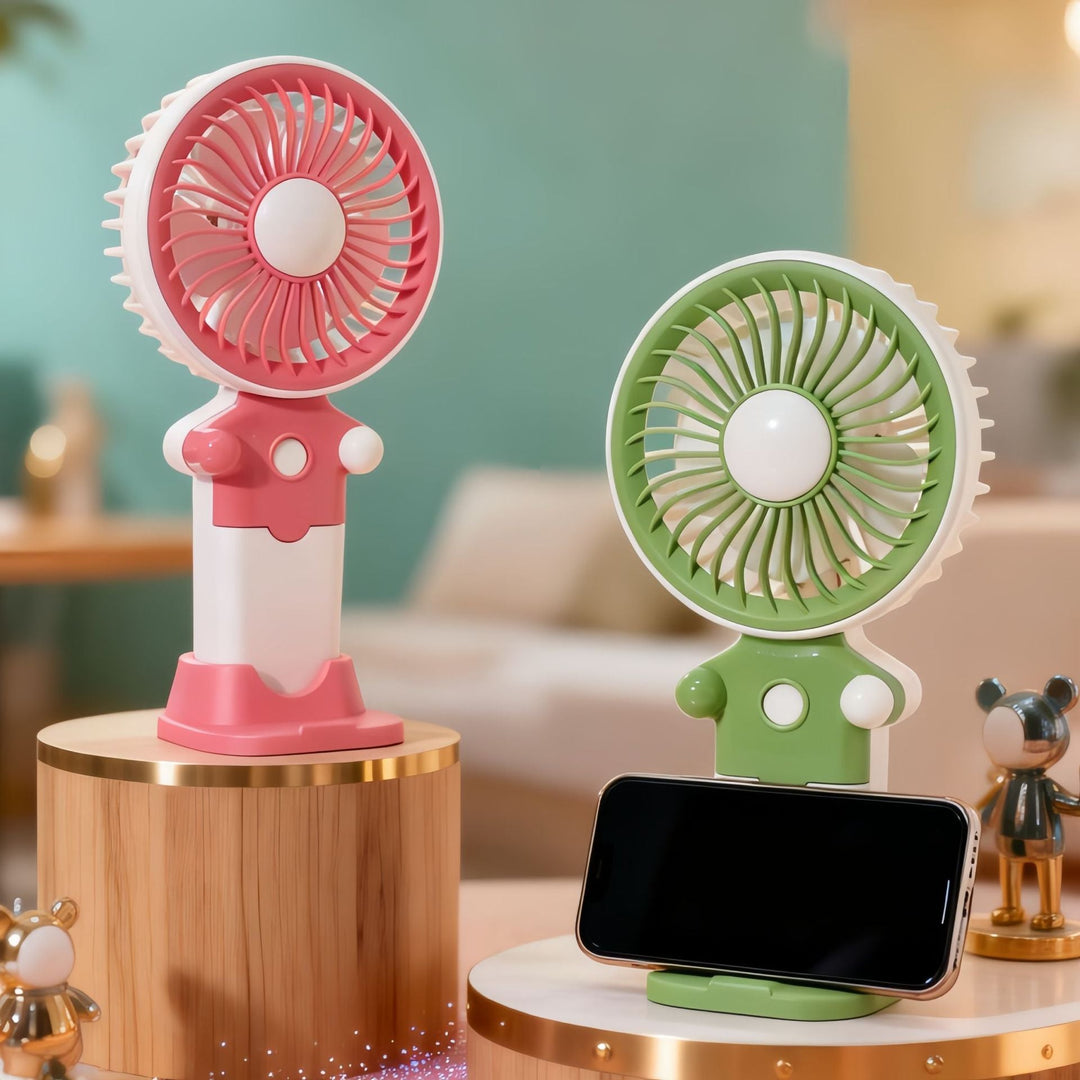 Women's Portable Hand Fan with USB Charging Function and Flexible Tilt Adjustment Kalsten