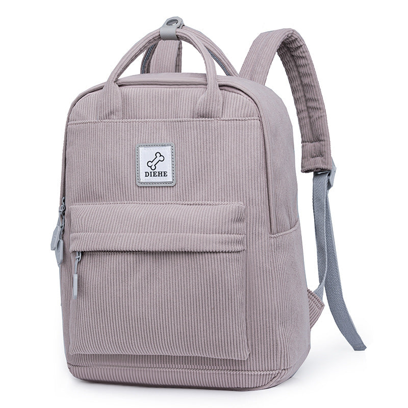 Corduroy Textured Laptop School Backpack Kalsten