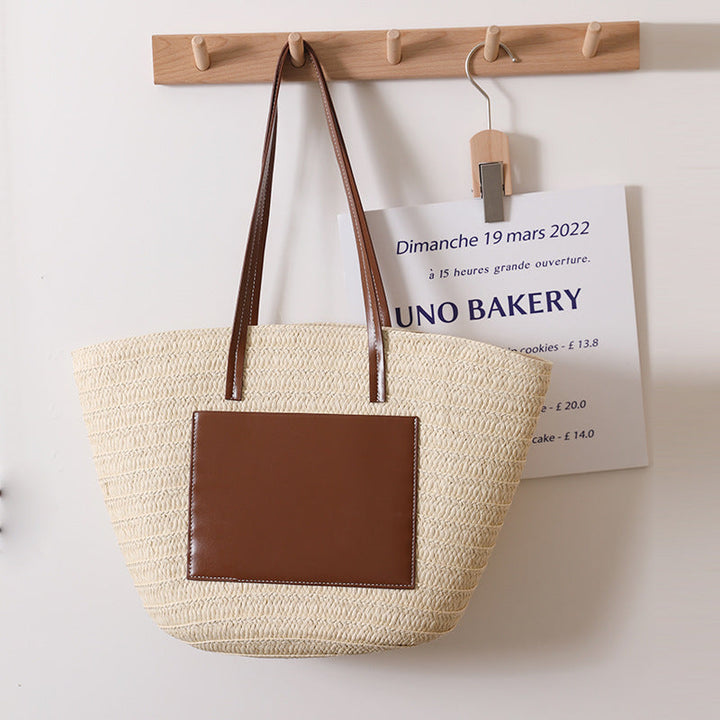Elegant Bast bag with stylish leather detail Kalsten