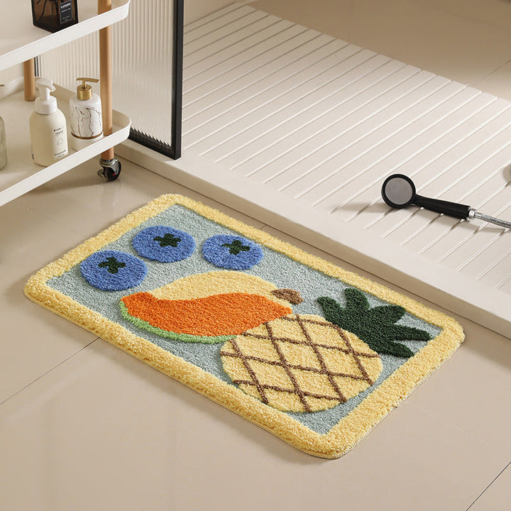 Decorative Fruit-Themed Bath Rug Kalsten