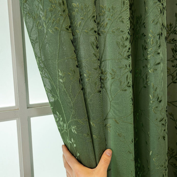 WoFloral Embroidered Sheer Curtain Kalsten