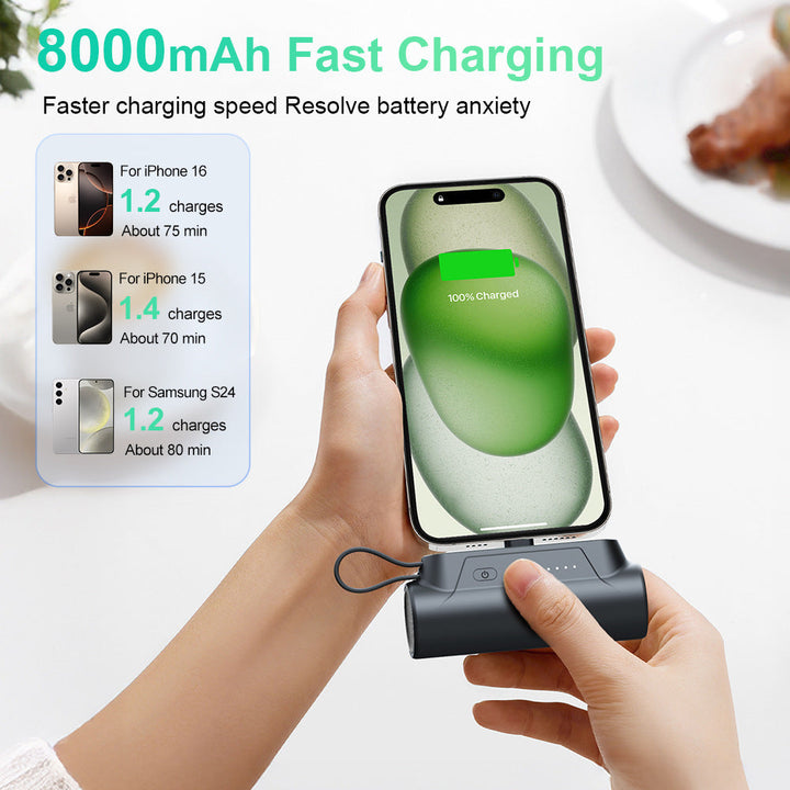Mini Powerbank with Integrated Charging Cable Kalsten