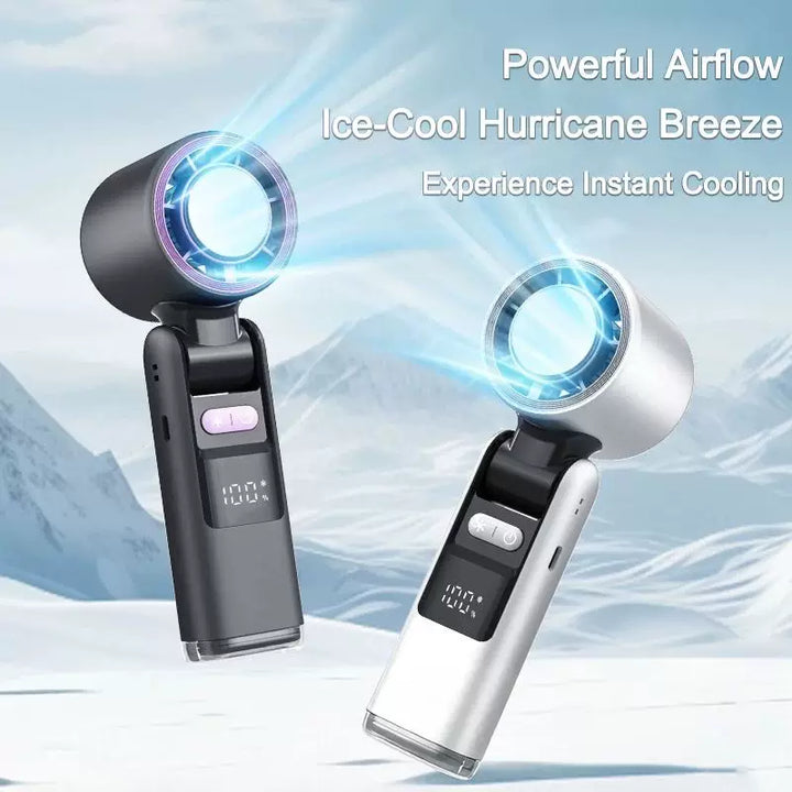 Unisex One Size rechargeable portable bladeless-style mini fan with folding head LED status indicator and high-capacity battery Kalsten
