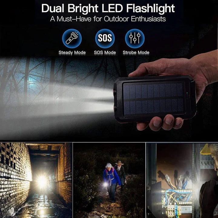 Solar-powered power bank with robust case and integrated LED lighting Kalsten