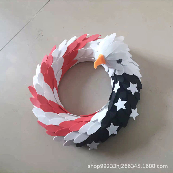 Unisex nan handcrafted patriotic eagle door wreath with layered feather effect Kalsten