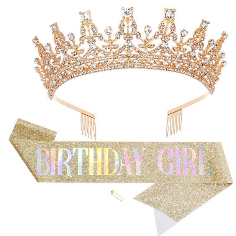 Women's Sparkling Crown and Sash Set Kalsten