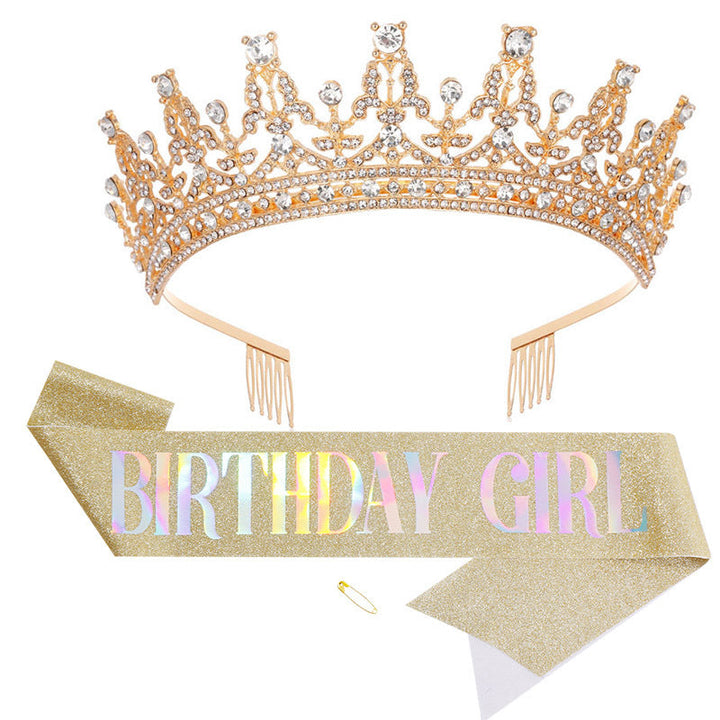 Women's Sparkling Crown and Sash Set Kalsten
