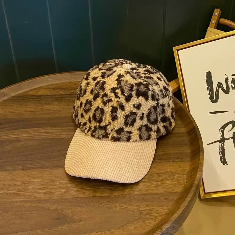 Women's Leopard Print Fleece Baseball Cap Kalsten
