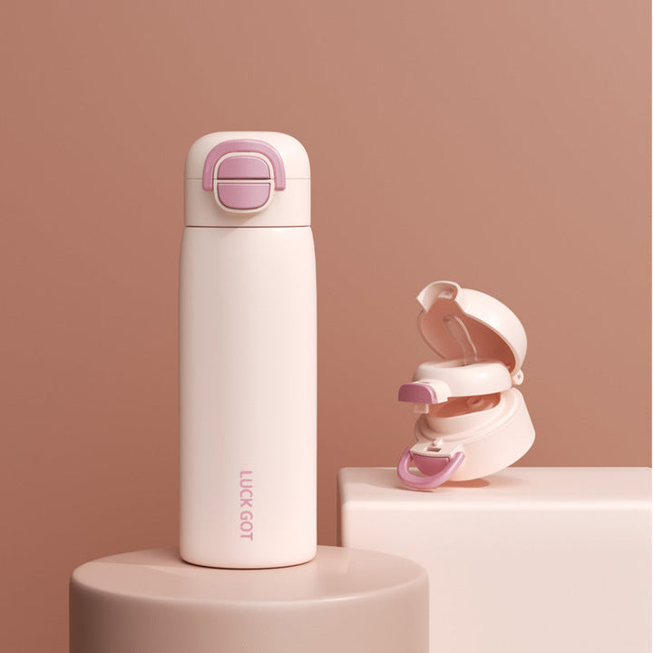 Women Insulated Water Bottle with Integrated Push-Button Mechanism Kalsten