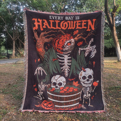 Halloween-Themed Tapestry Blanket