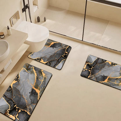 Luxury Marble-Pattern Bathroom Mat Set Acalora