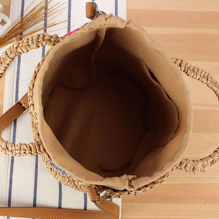 Handmade basket bag with colorful accents Kalsten